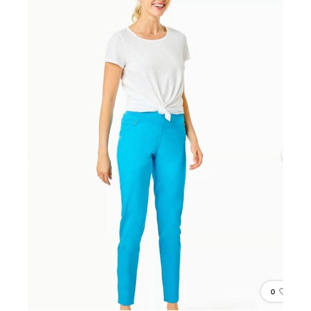 Llilly Pulitzer Luxletic Run Around Pant UPF 50 Cumulus Blue Women's Size Medium